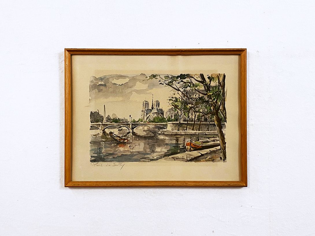 Foto Watercolor Painting of Paris Canal 32&#215;42 16A25
