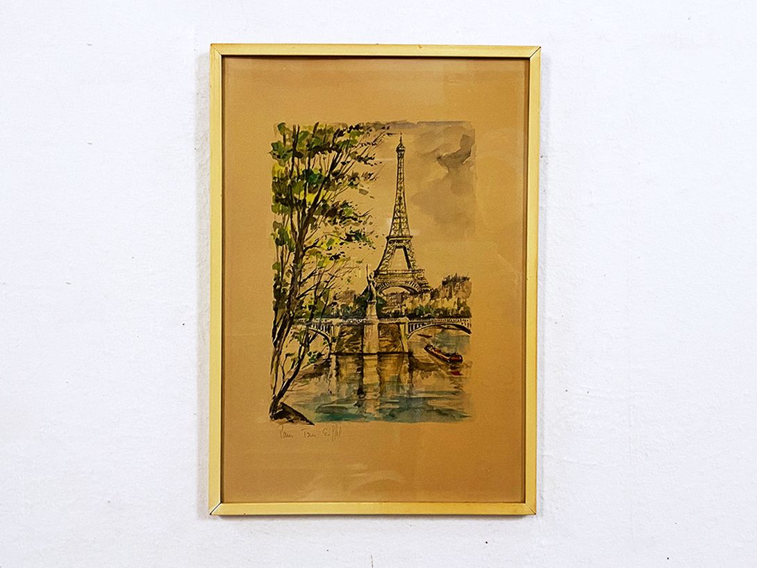 Foto Watercolor Painting of the Eiffel Tower h47x34 16A21