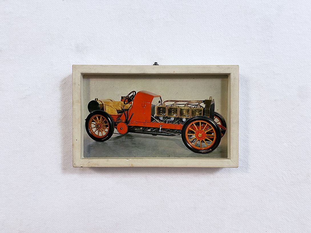 Foto Petite Watercolor Painting of a 1910s Automobile Car Oldtimer in Red 11&#215;17 13A21