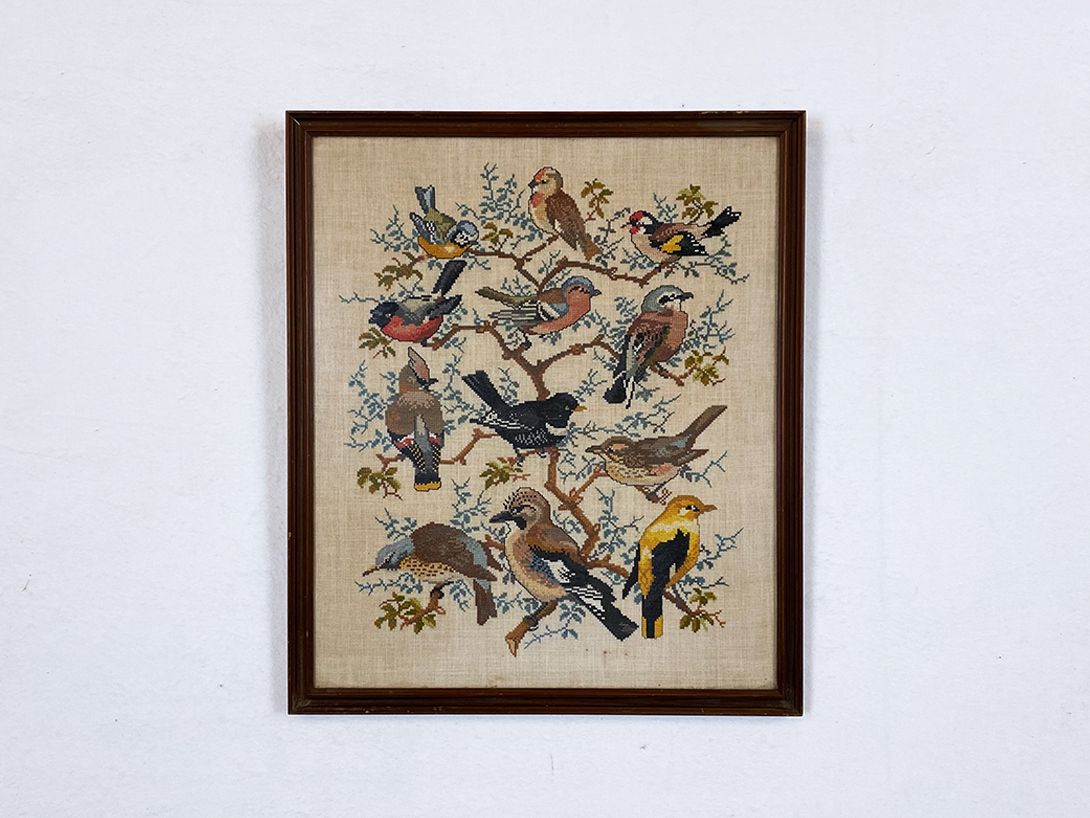 Foto Embroidered Picture of Different Bird Species 2, 50&#215;42