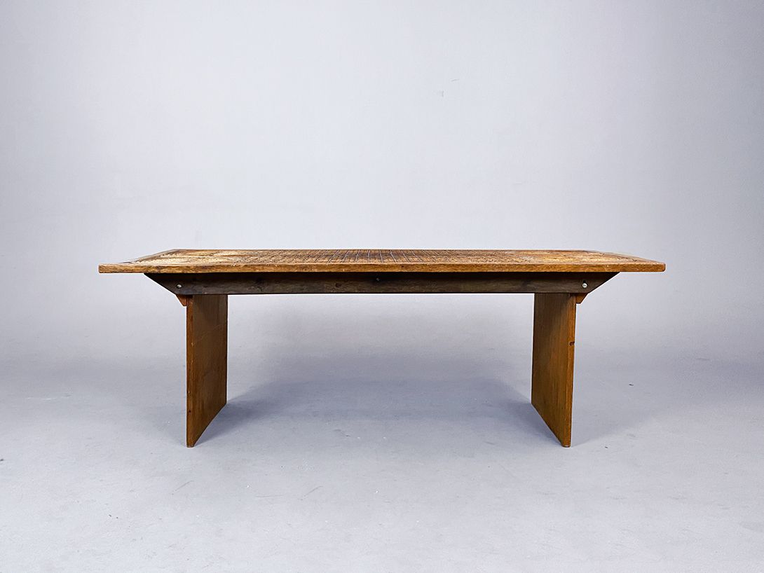 Foto Long Coffee Table with Exotic Braided Carving h54x152x64