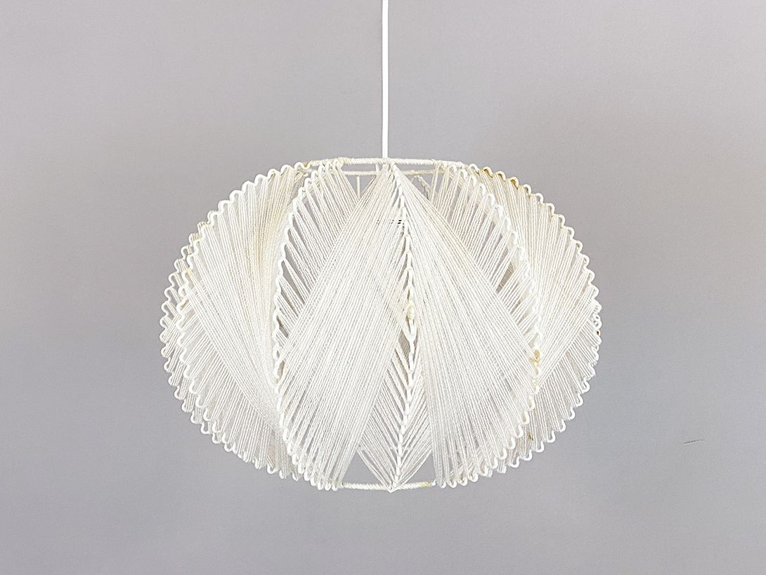 Foto White Woven Pendant Lamp Provence 1970 ø55