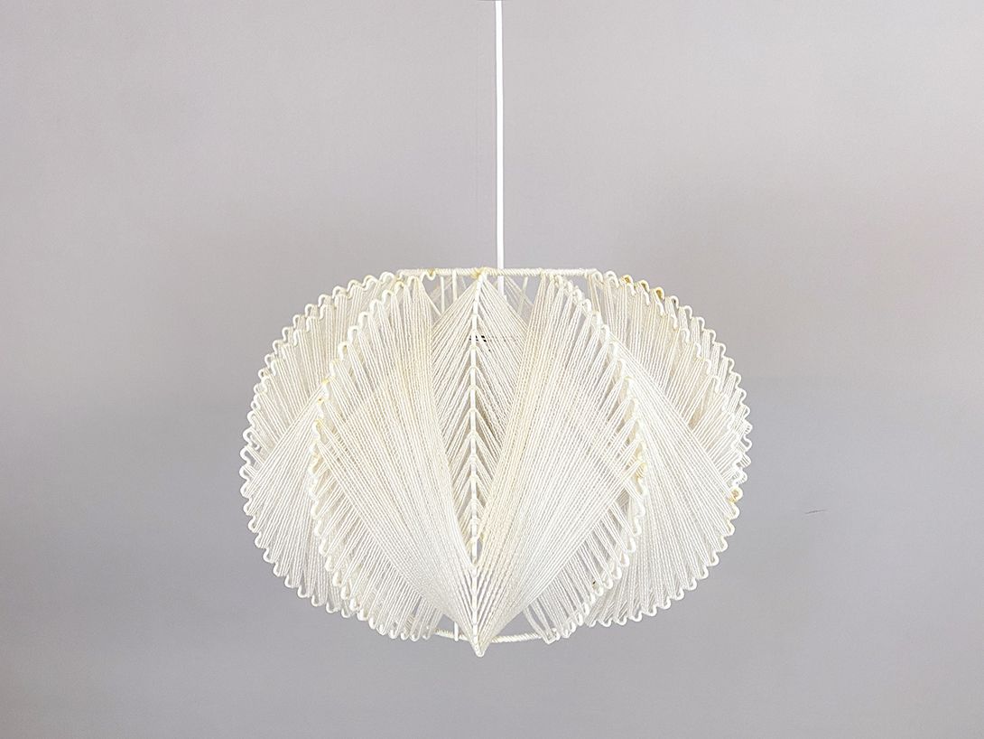 Foto White Woven Pendant Lamp Provence 1970 ø55