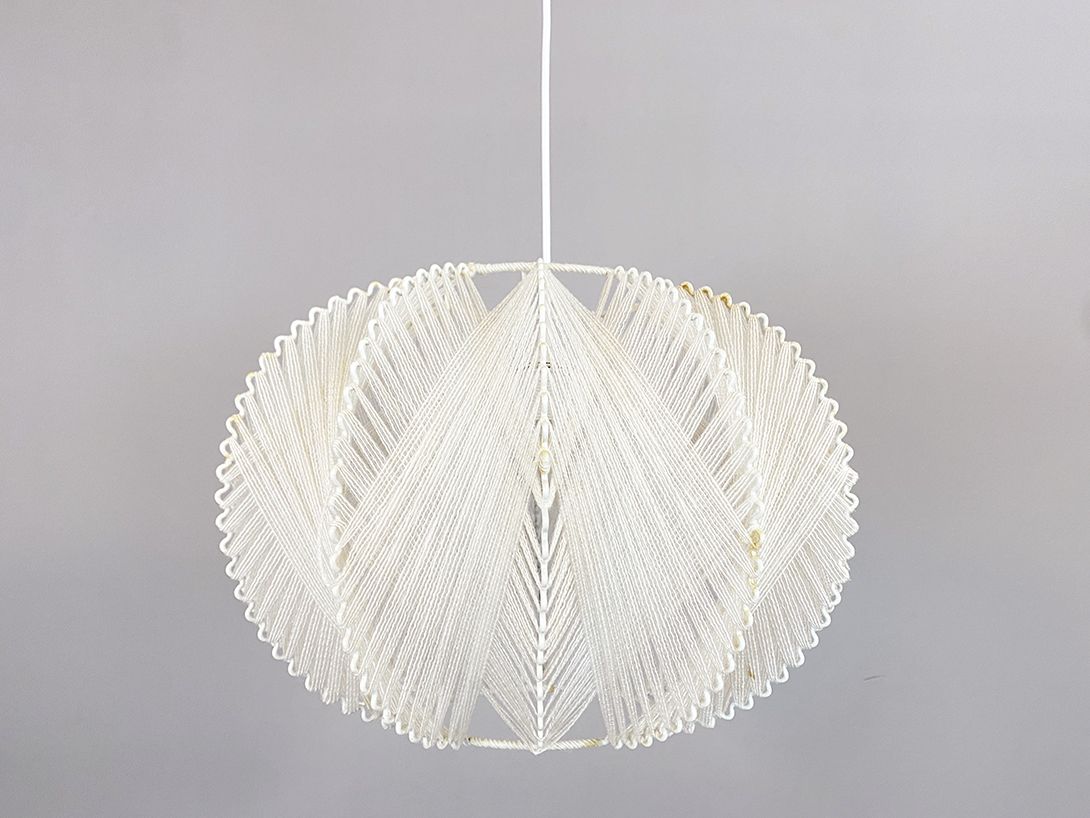 Foto White Woven Pendant Lamp Provence 1970 ø55