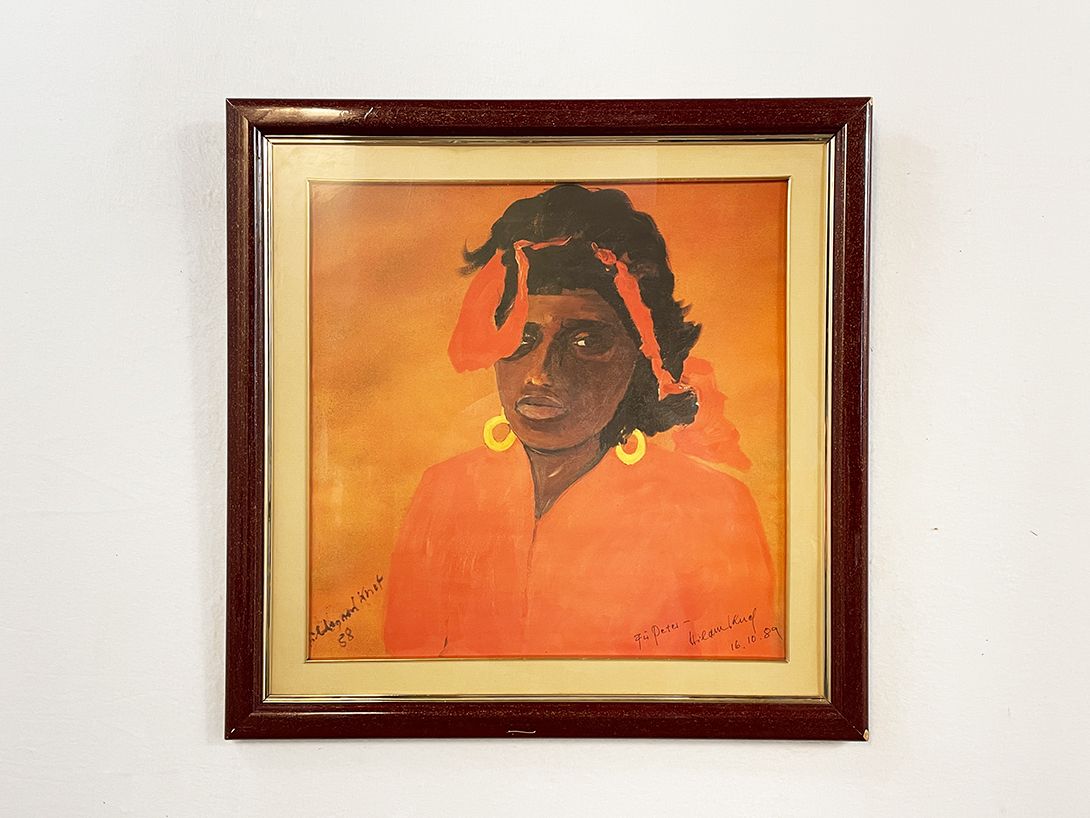Foto Print of Red Dressed Woman by Hildegard Knef h61 16E9