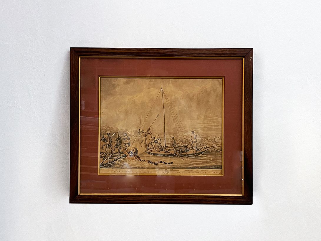 Foto Print of Indian Colonies Fighting a Tiger 47&#215;55 27E18