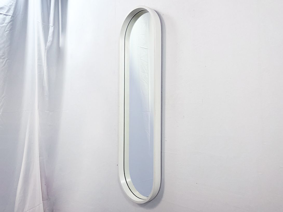 Foto White Round Framed Wall Mirror 124x6x6