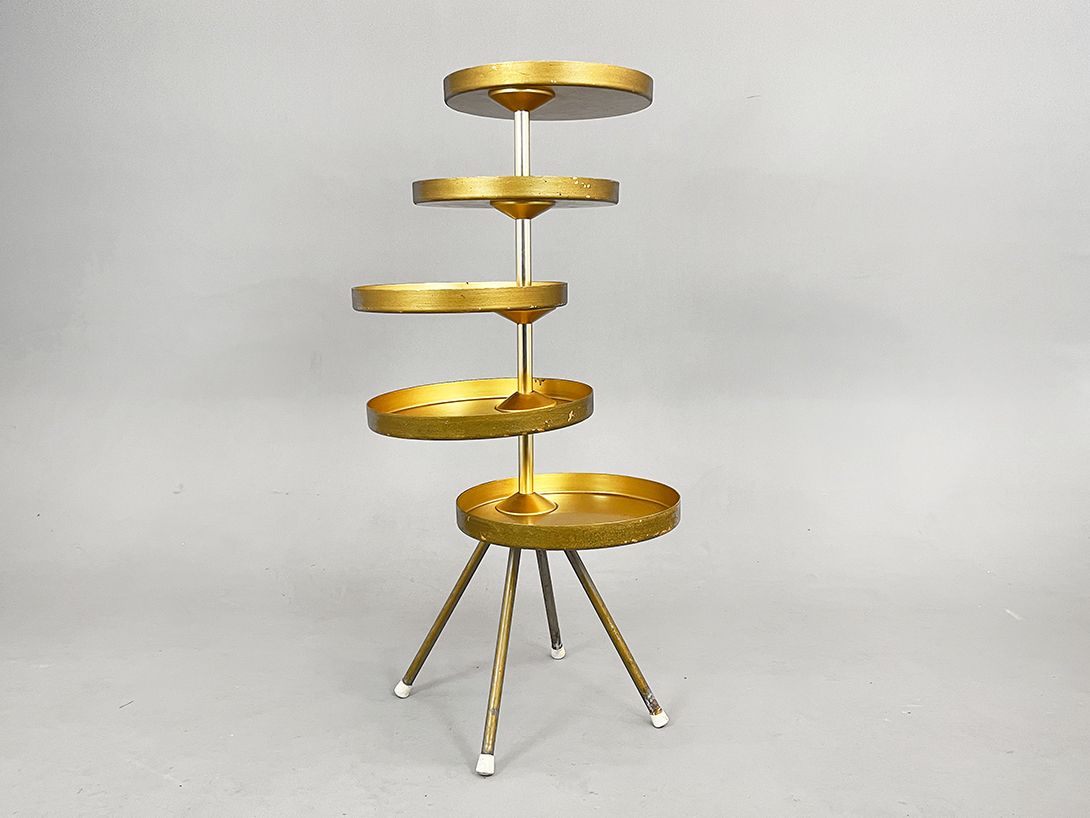 Foto Golden Brass Etagere with Five Plates h124