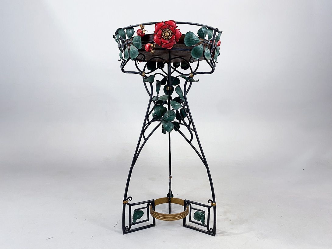 Foto Huge Art Nouveau Plant Stand Berlin 1900 h116x63