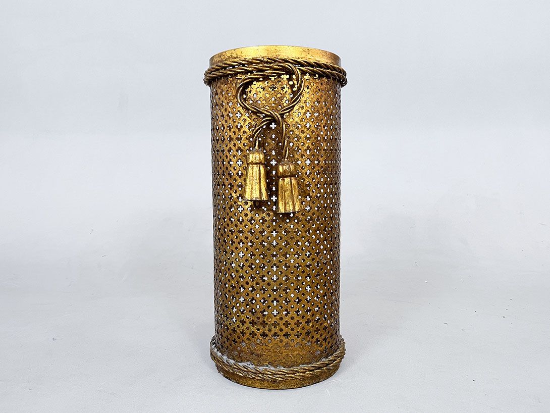 Foto Golden Fancy Umbrella Holder with Rope Decoration h47x22