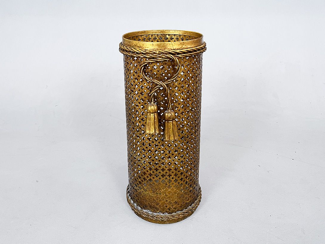 Foto Golden Fancy Umbrella Holder with Rope Decoration h47x22