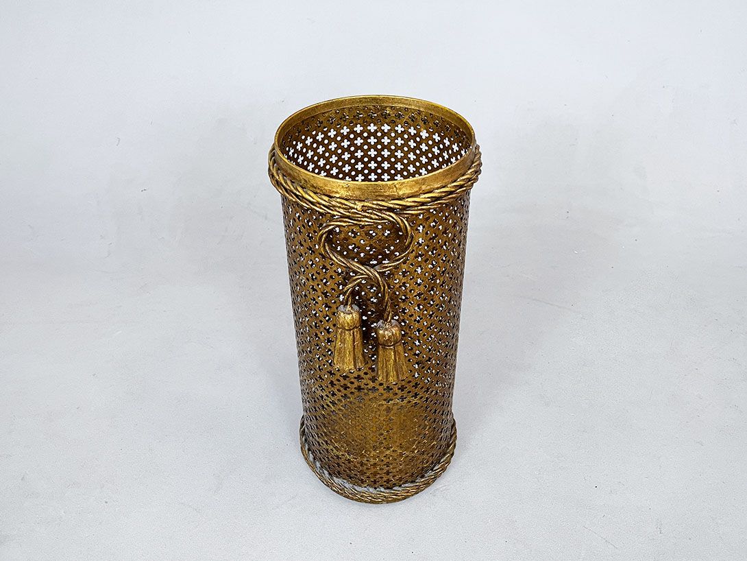 Foto Golden Fancy Umbrella Holder with Rope Decoration h47x22