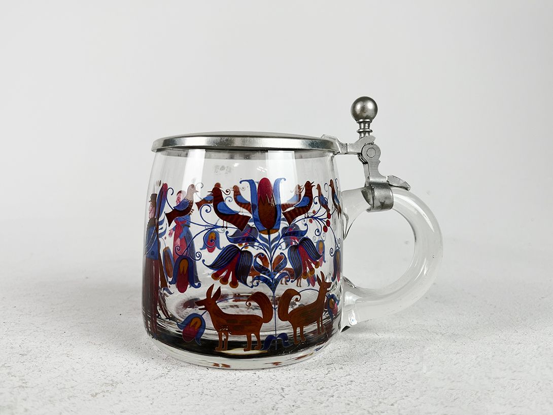 Foto Detailed Enchanted Glass Jug with Metal Lid h13x15x10