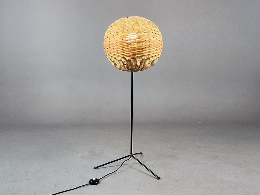 Foto Wicker Ball Floor Lamp h120