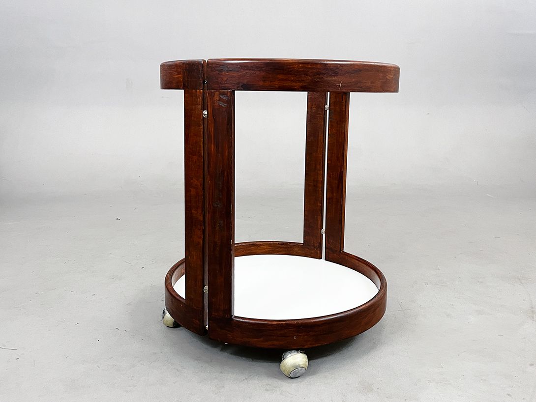 Foto Rollable round side table with Glass Top h57x50