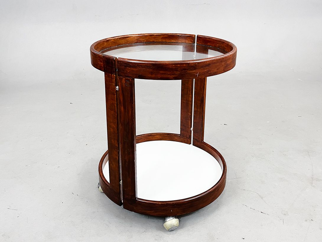 Foto Rollable round side table with Glass Top h57x50