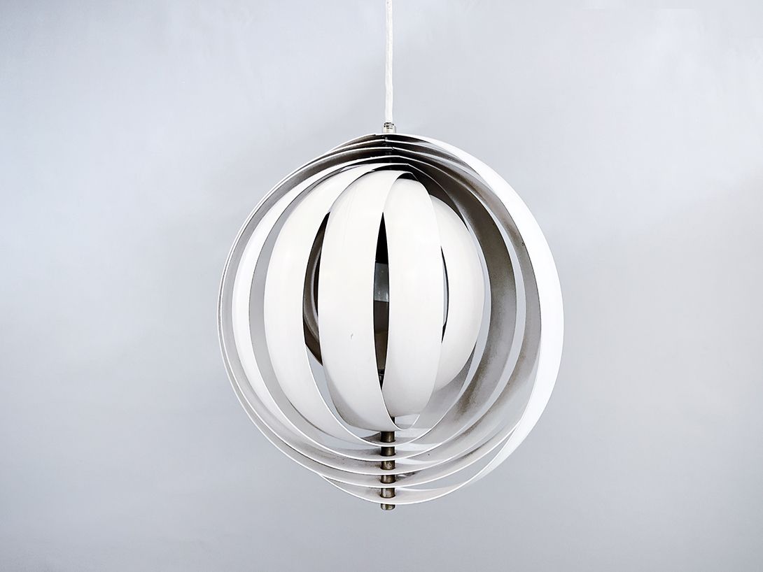 Foto White Moon Pendant Lamp by Verner Panton ø35cm