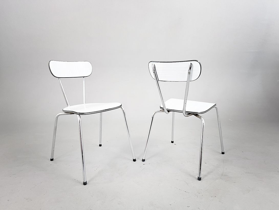 Foto White Italian 1950s Kitchen Chair h75
