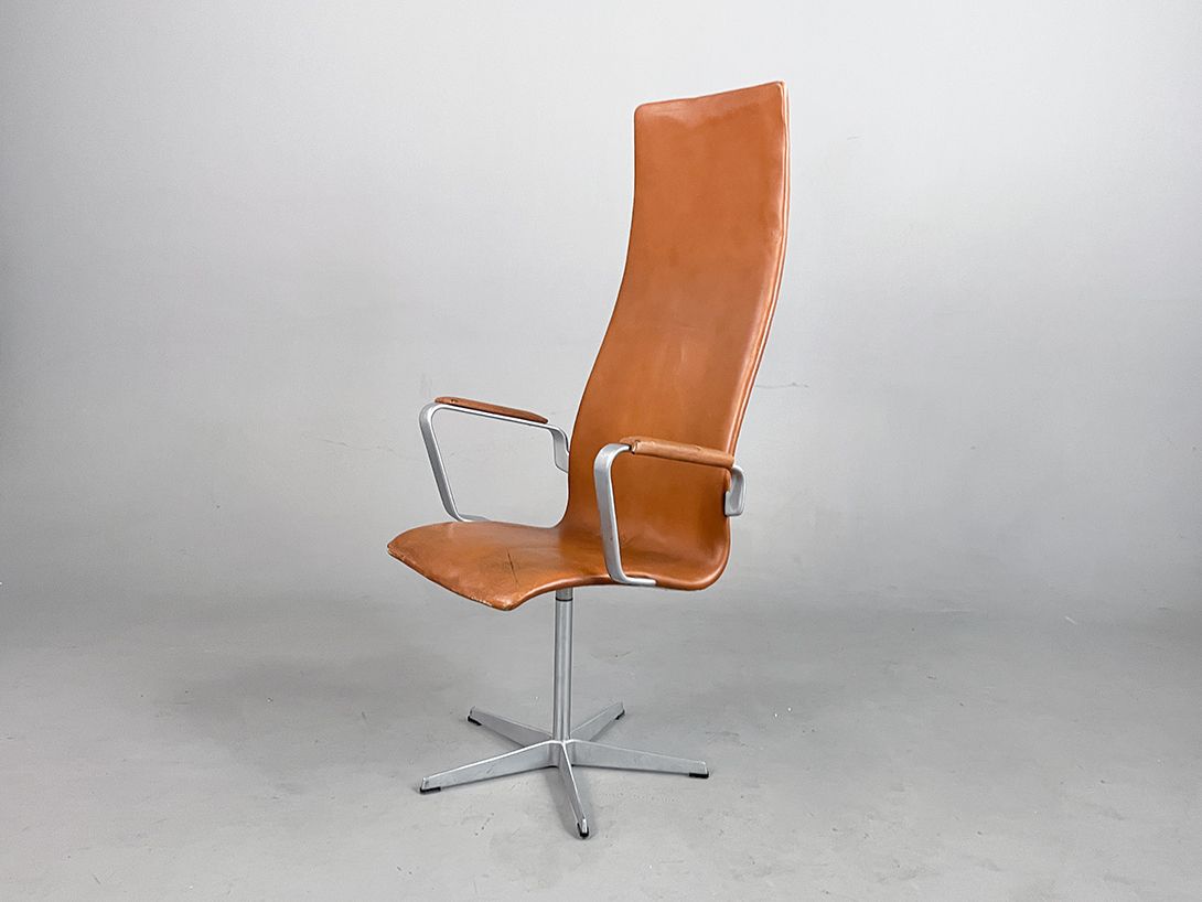 Foto Cognac High Back Office Chair by Fritz Hansen h127