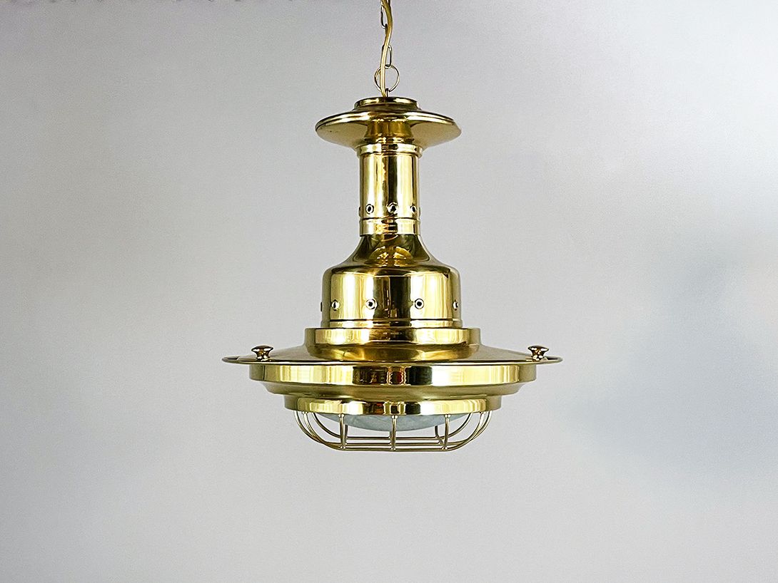 Foto Golden Antique Ship Lamp h42