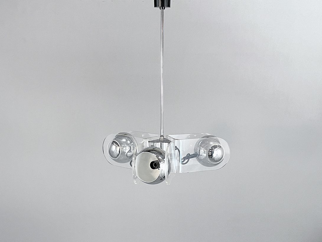 Foto Plexi and Chrome Pendant Lamp h63x46