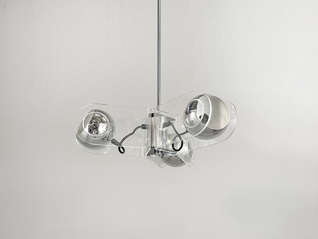Foto Plexi and Chrome Pendant Lamp h63x46