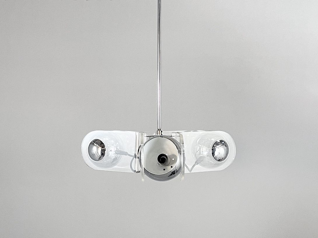 Foto Plexi and Chrome Pendant Lamp h63x46