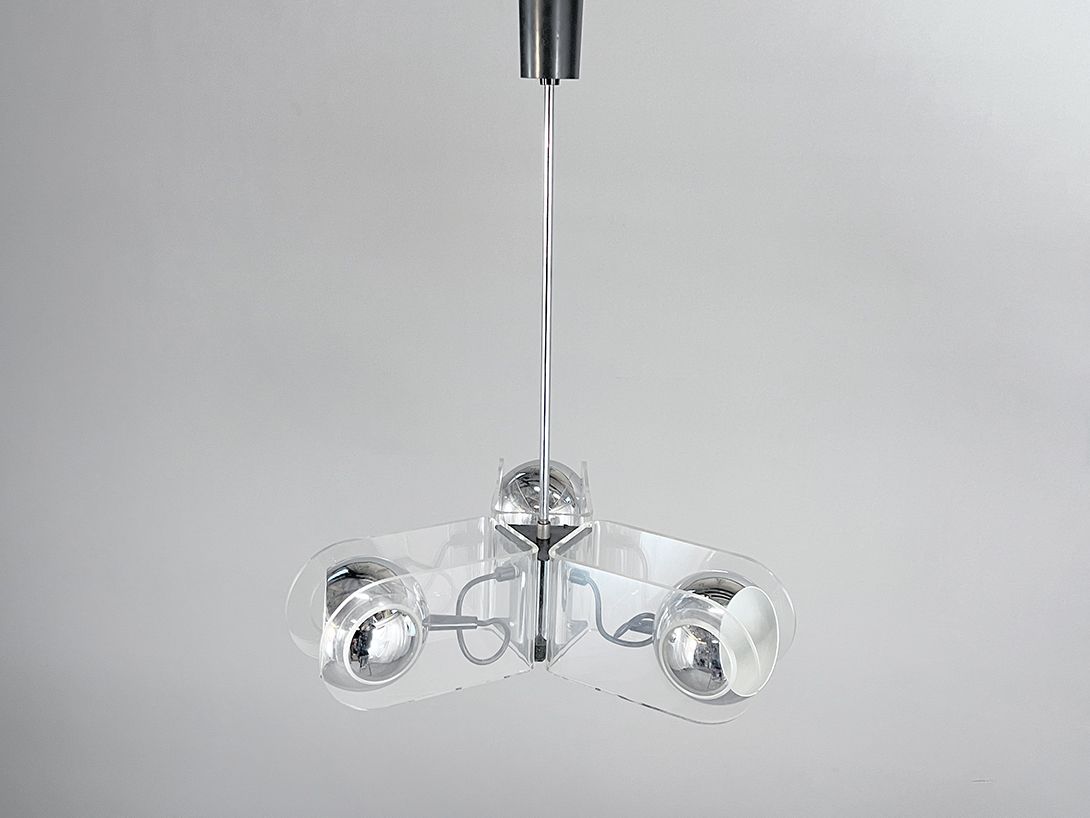 Foto Plexi and Chrome Pendant Lamp h63x46