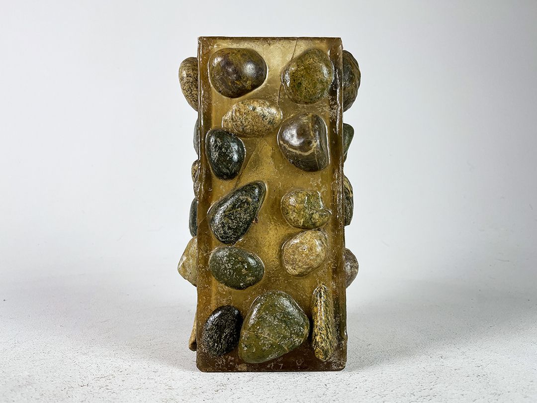 Foto Glass Vase embellished with Stones h15