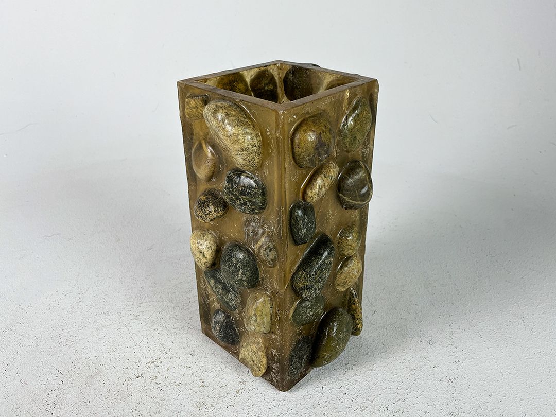 Foto Glass Vase embellished with Stones h15