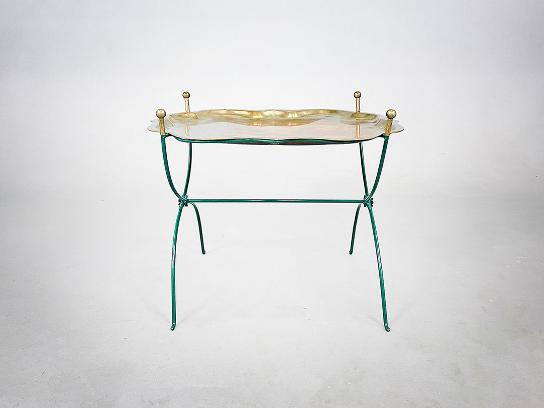 Foto Brass and Green detachable Tray Table h47x58x45