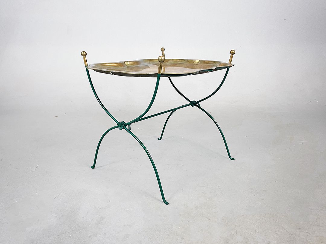 Foto Brass and Green detachable Tray Table h47x58x45