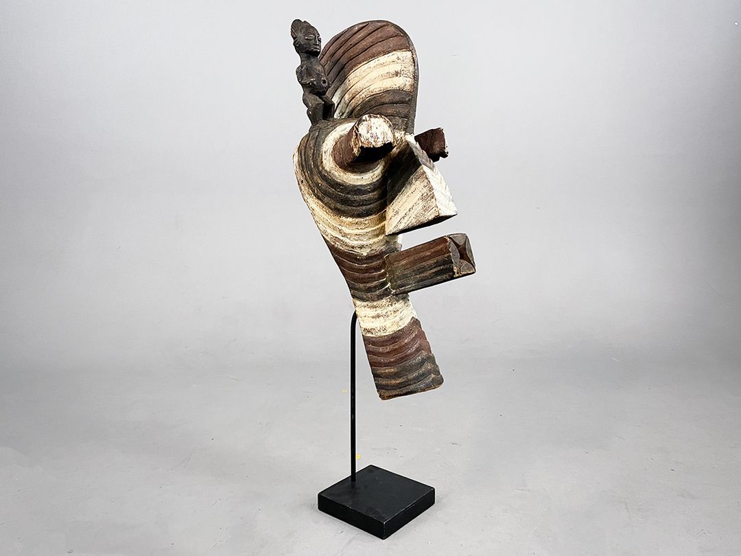 Foto High African Sculpture Head On Base h105