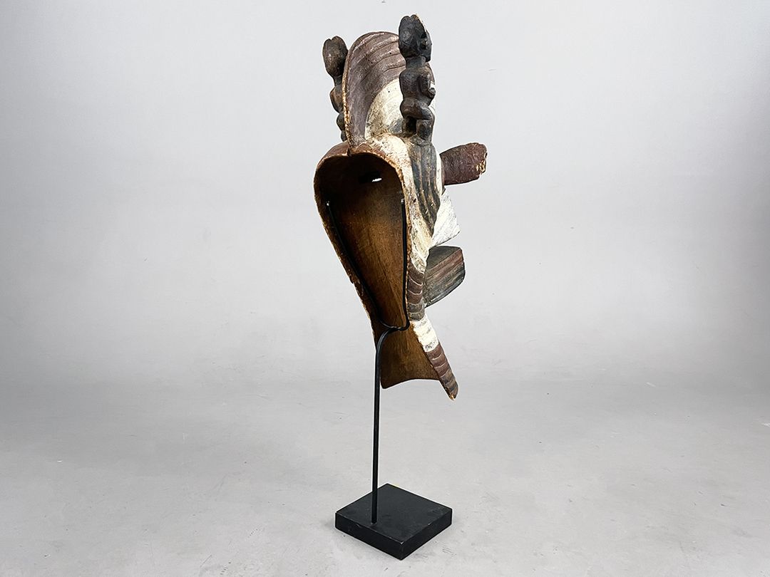 Foto High African Sculpture Head On Base h105