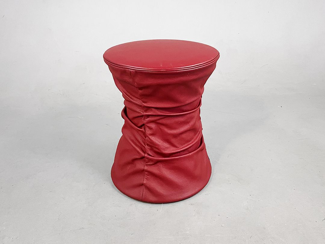 Foto Walter Knoll Bellows Stool Dark Red Innovative h47