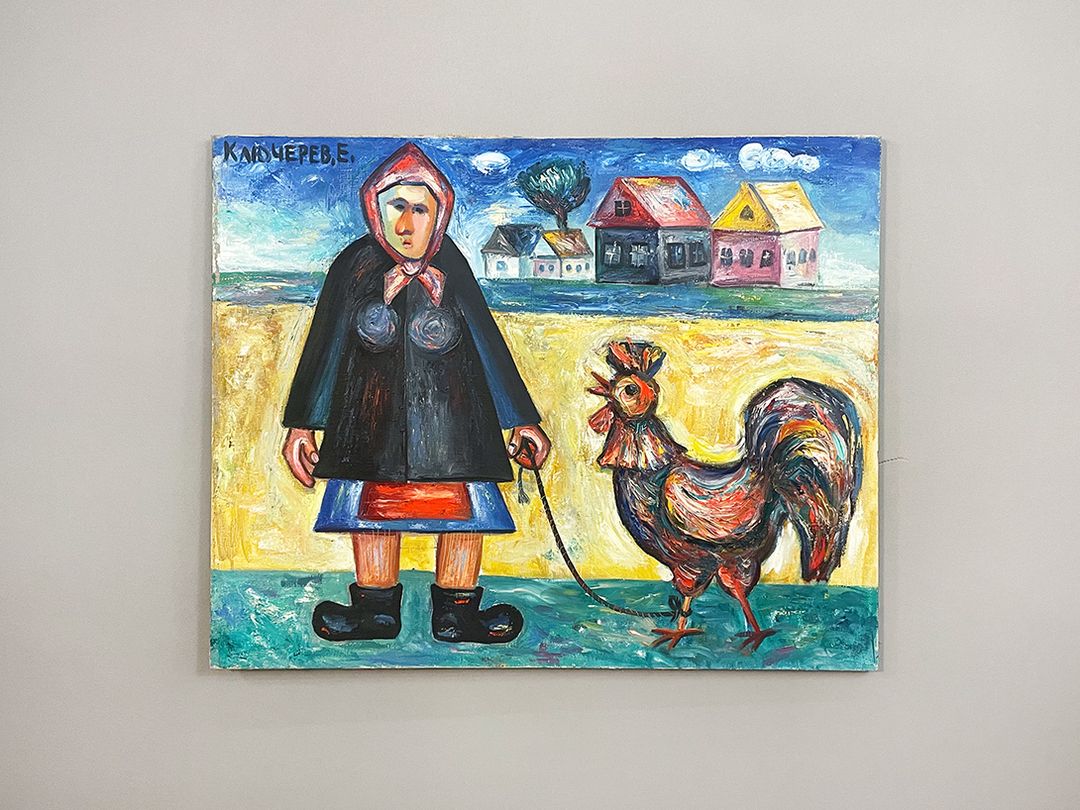 Foto Pastel and Gouache Painting Russian Province Folklore &#8220;The Walk&#8221; h80x100 Y7
