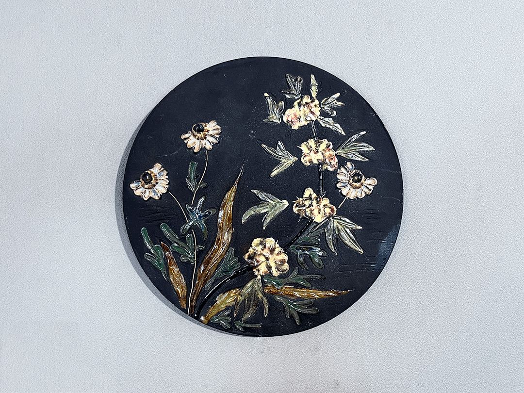 Foto Ceramic Wall Plate, Flowers and Butterflies ø28