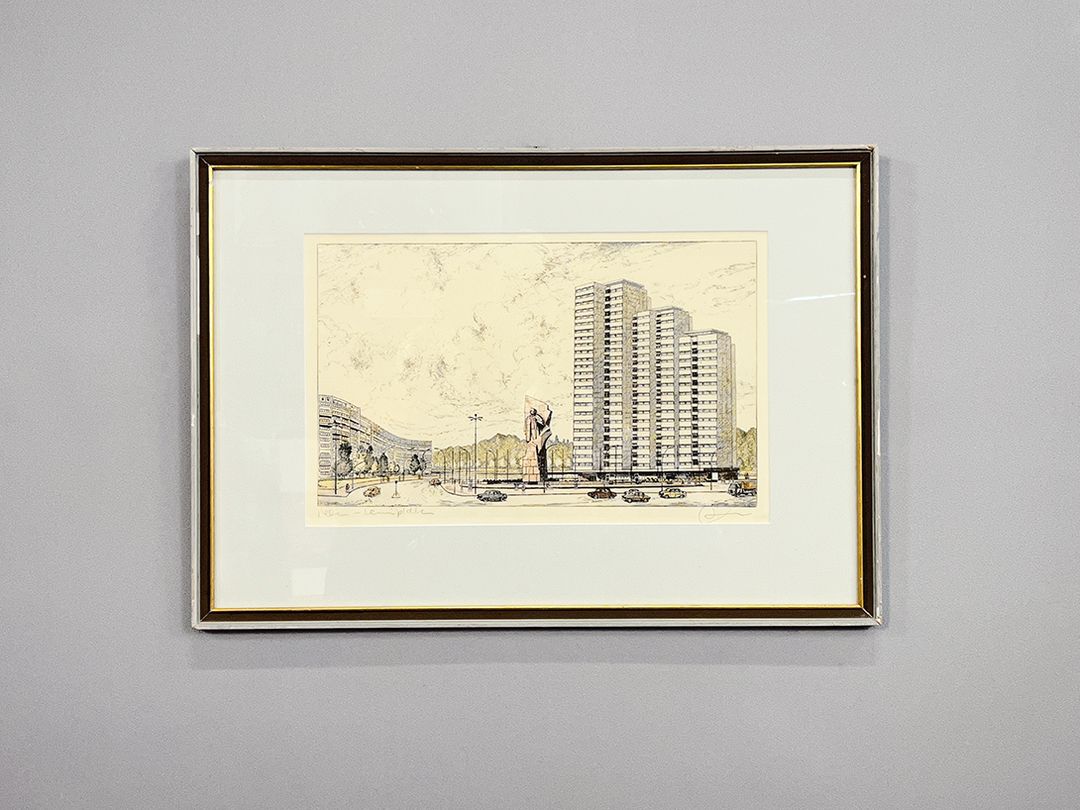 Foto Lithography of Historic Leninplatz in East Berlin h47x66 19A14