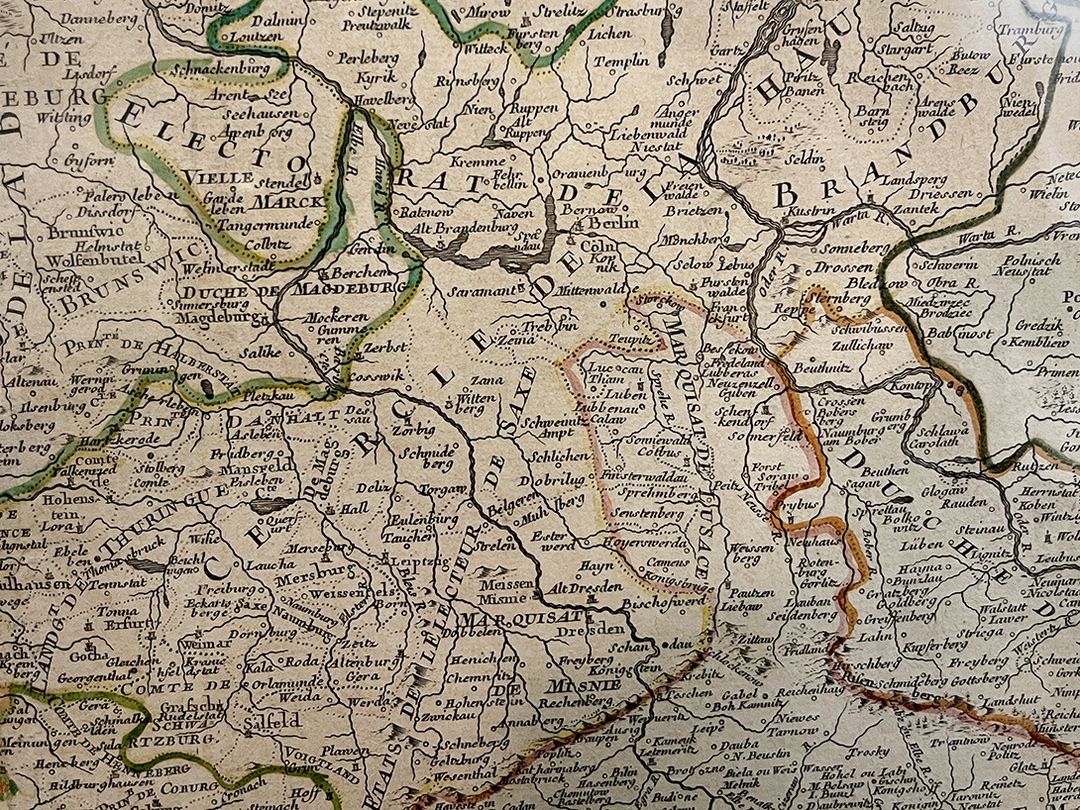 Foto Print French Map of the German States 1742 h75x83 13D13