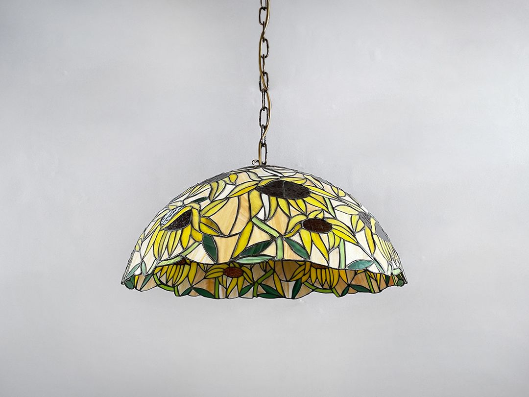 Foto Tiffany Pendant Lamp with Sunflower Pattern ø55