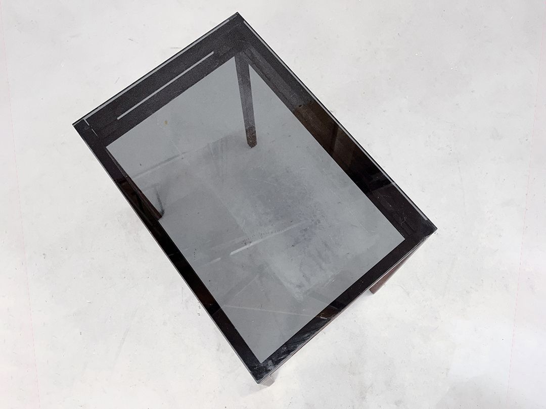 Foto Swedish Rosewood Coffee Table with Smokey Glass Top, 1960s