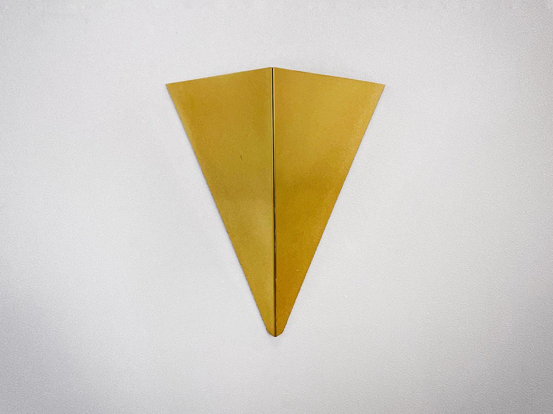 Foto German Golden Sconces Pyramid Wall Lamp from Bankamp, 1970s