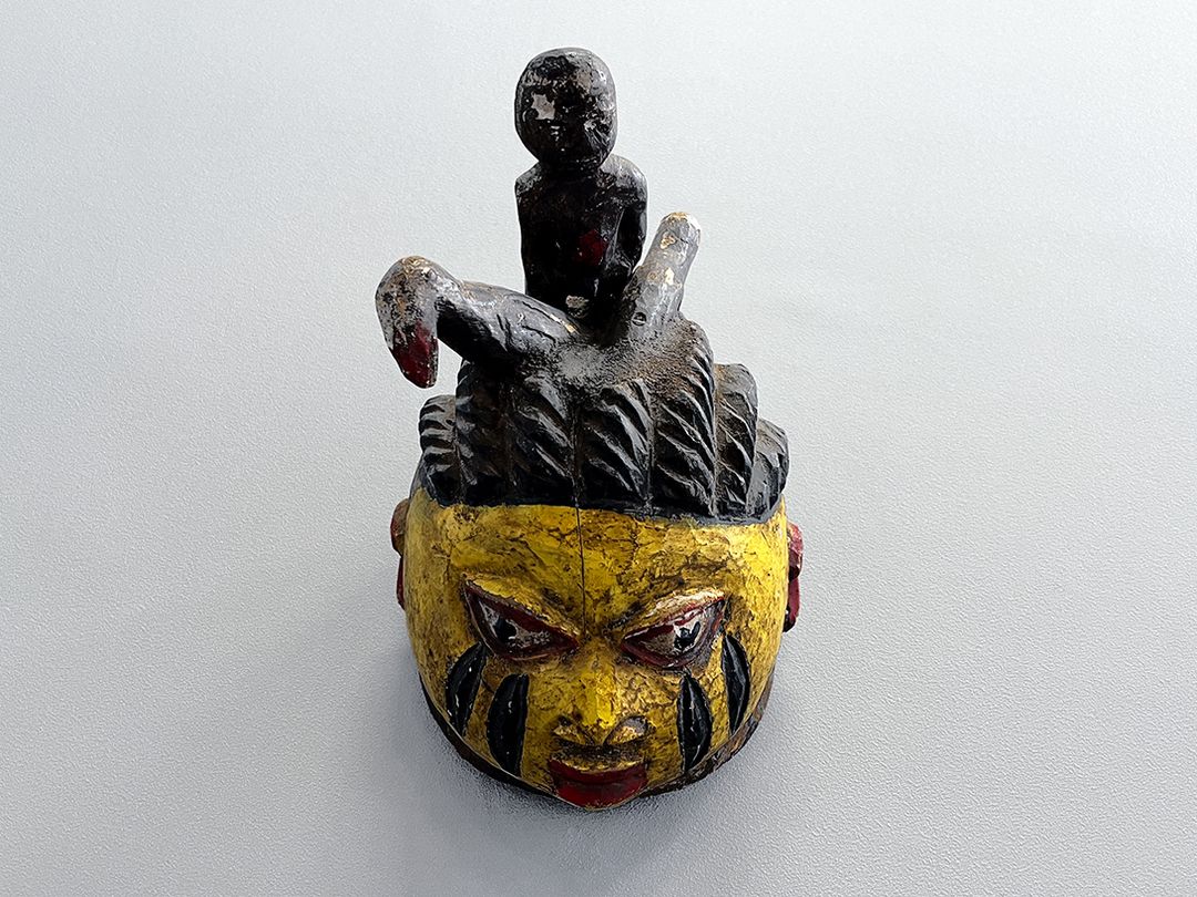 Foto Psychedelic Yellow African Tribe Mask h24