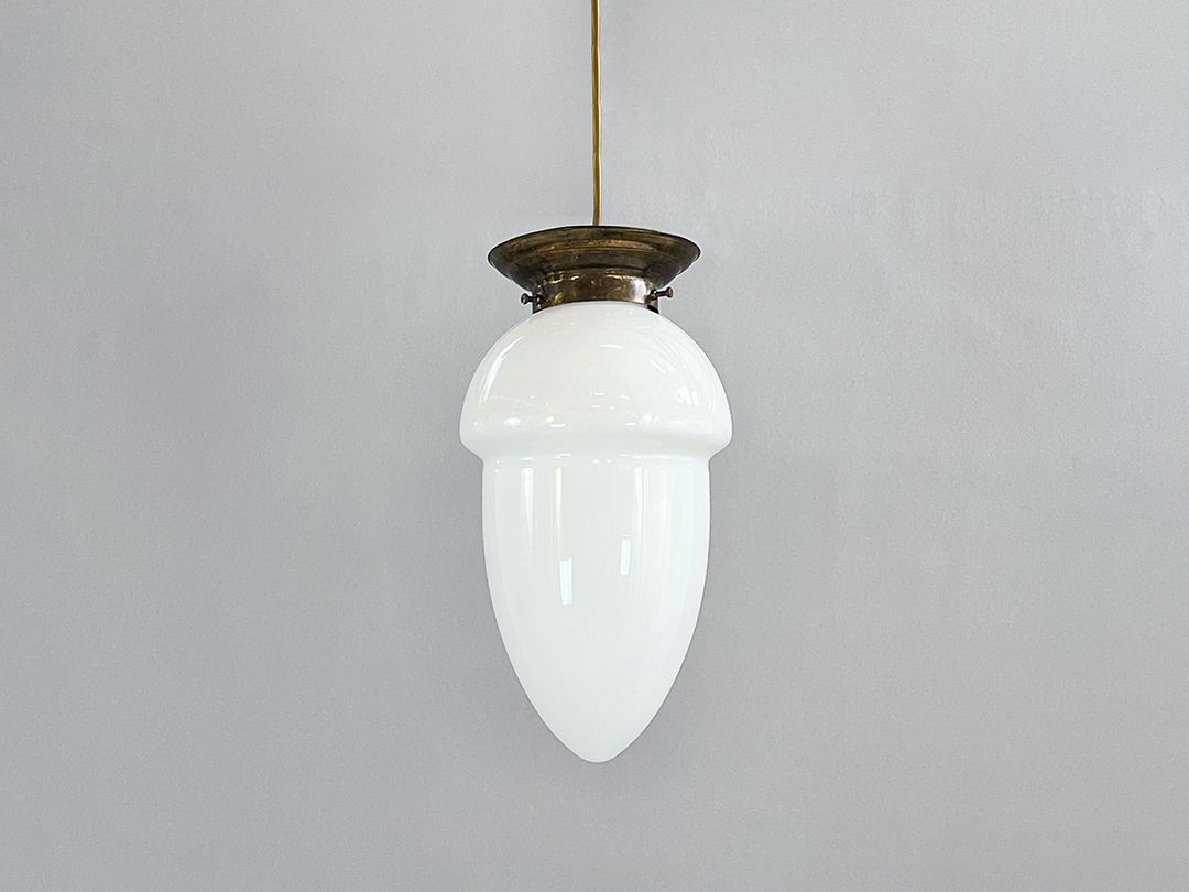 Foto Art Deco Jugendstil Acorn Opal Glass Pendant Lamp h35