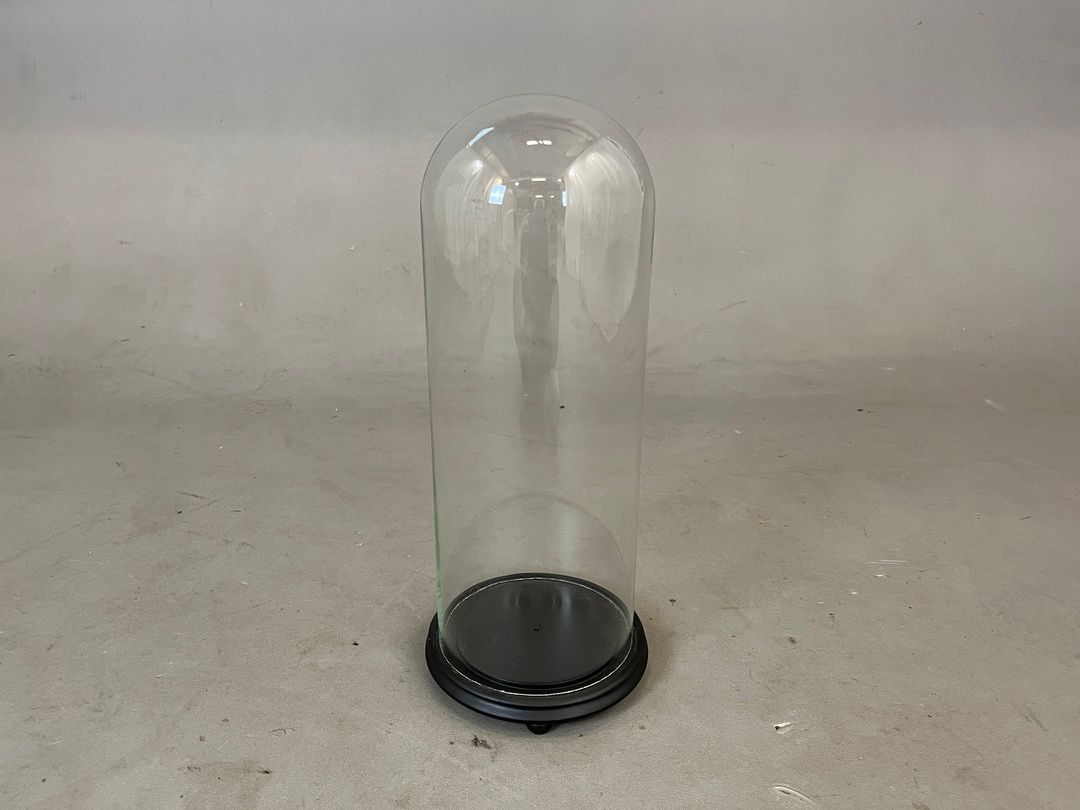 Foto Slim Glass Cloche Bell Jar Showcase on Feet h50