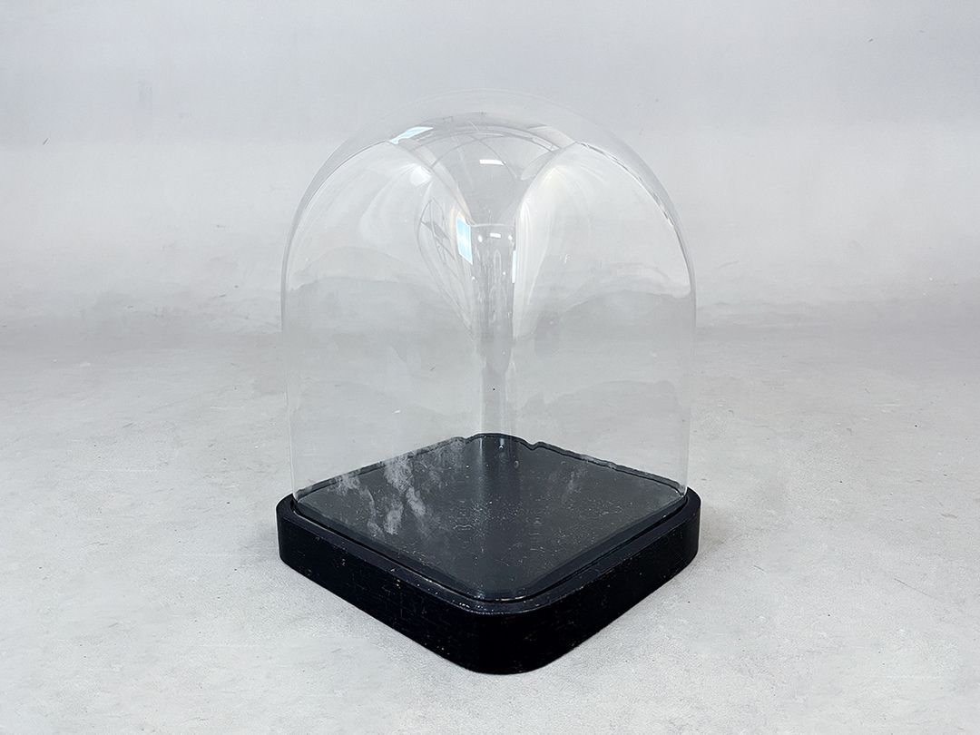 Foto Glass Cloche Bell Jar Showcase on Square Pedestal h35