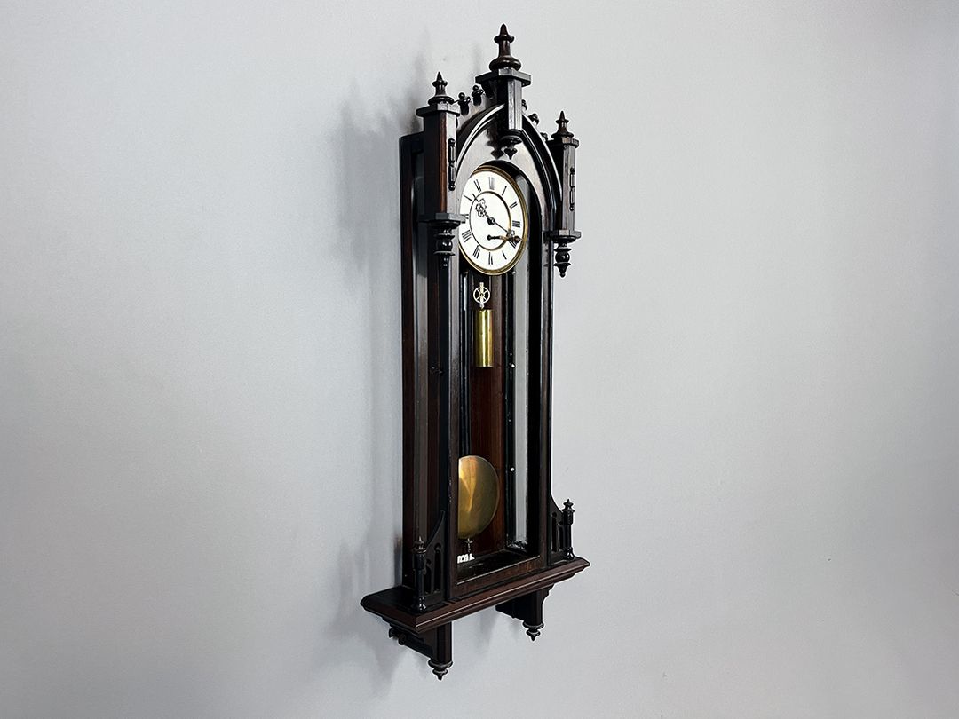 Foto Impressive Wall Clock with Brass Elements 1885 h107x42x16
