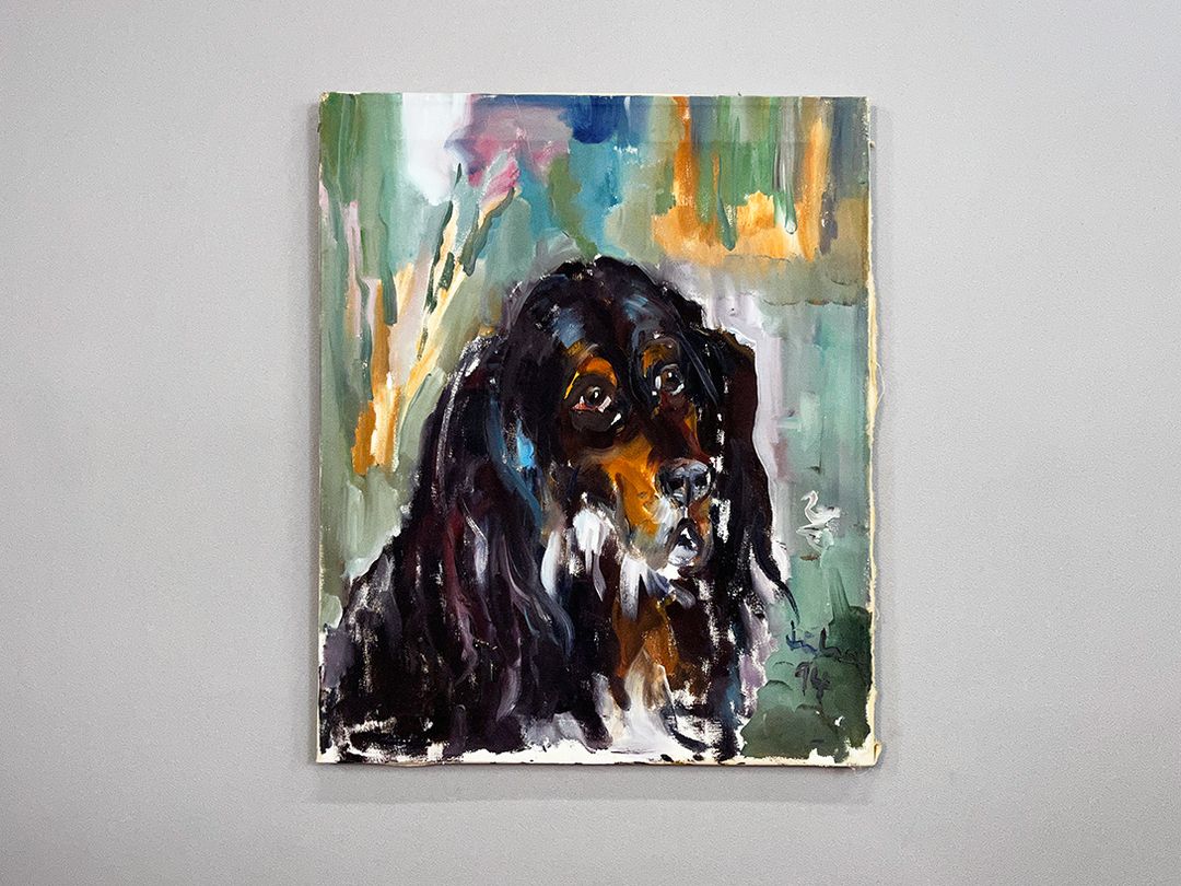 Foto Impressionist Painitng of a Sweet Dog 1994 h55x46 24A10