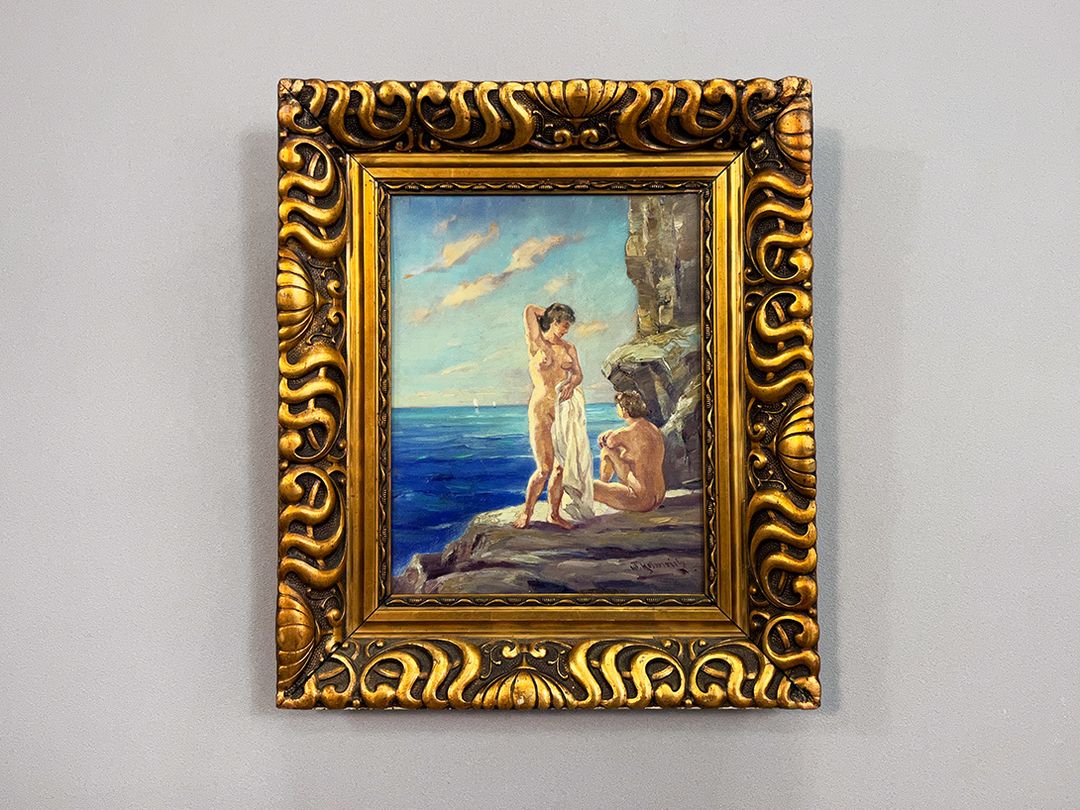 Foto Painting of Nude Women at the Beach h42x37 15D16
