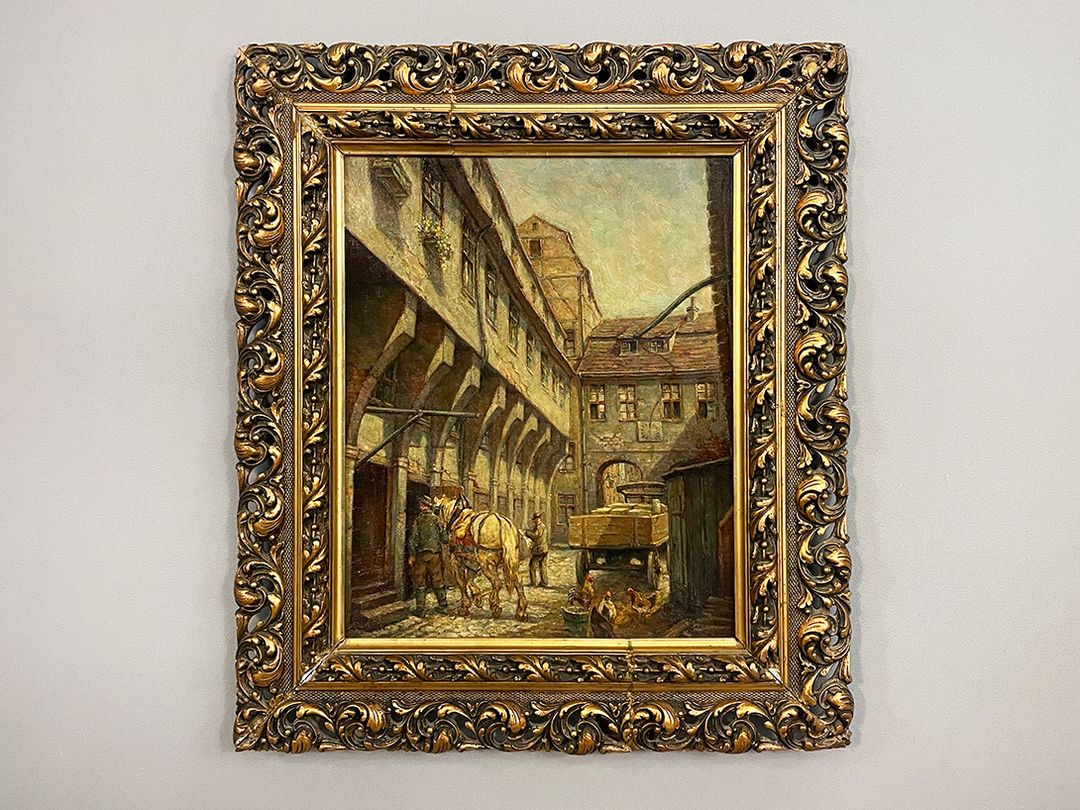 Foto Painting of a Medieval Yard h65x57 8C9